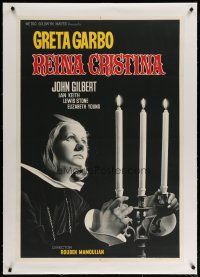 4h252 QUEEN CHRISTINA linen Argentinean R50s completely different art of Greta Garbo w/candelabra!