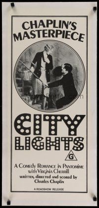 4h165 CITY LIGHTS linen Aust daybill R72 Charlie Chaplin's boxing masterpiece, Virginia Cherrill!
