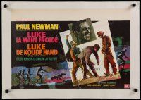 4h352 COOL HAND LUKE linen Belgian '67 Paul Newman prison escape classic, different art by Ray!
