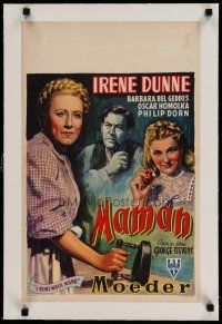 4h362 I REMEMBER MAMA linen Belgian '48 art of Irene Dunne, Barbara Bel Geddes & Oscar Homolka!