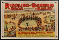 4h023 RINGLING BROS & BARNUM & BAILEY COMBINED SHOWS linen circus poster '30s magnificent dressage!