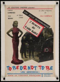 4h158 TO BE OR NOT TO BE linen French 15x21 R50s different image of Carole Lombard & Nazi Benny