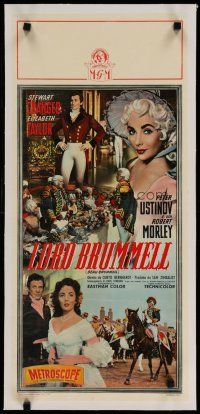 4h267 BEAU BRUMMELL linen Italian locandina '55 different montage with Elizabeth Taylor & Granger!