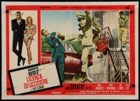 4h287 DR. NO linen Italian photobusta R71 montage of Sean Connery as James Bond fighting bad guys!