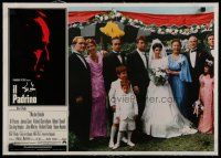 4h294 GODFATHER linen Italian photobusta '72 Marlon Brando holding wedding portrait for Pacino!