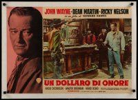 4h301 RIO BRAVO linen Italian photobusta '59 bloodied John Wayne in bar confrontation at start!