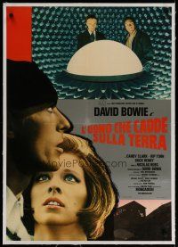 4h264 MAN WHO FELL TO EARTH linen Italian 26x37 pbusta '76 Roeg, David Bowie, Candy Clark, Rip Torn