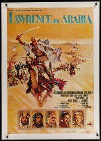 4h324 LAWRENCE OF ARABIA linen Spanish '64 David Lean classic, best art of Peter O'Toole on camel!