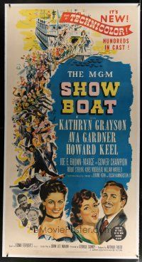 4j274 SHOW BOAT linen 3sh '51 Kathryn Grayson, sexy Ava Gardner, Howard Keel, Joe E. Brown