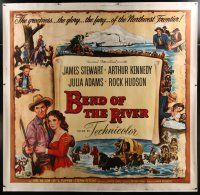 4j229 BEND OF THE RIVER linen 6sh '52 art of Jimmy Stewart & Julia Adams, directed by Anthony Mann!