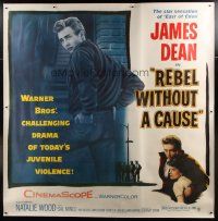 4j230 REBEL WITHOUT A CAUSE linen 6sh '55 Nicholas Ray, James Dean was a bad boy from a good family!