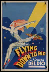 4j087 FLYING DOWN TO RIO Dutch '34 incredible art of sexy Del Rio, like the U.S. 1sh & in English!
