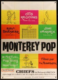 4j075 MONTEREY POP French 1p '68 D.A. Pennebaker, rock & roll, cool different Tomi Ungerer art!