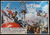 4j155 BLUE MAX linen German 33x47 '66 great art of WWI fighter pilot George Peppard in airplane!