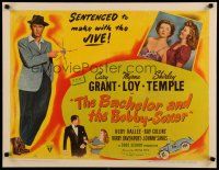4j024 BACHELOR & THE BOBBY-SOXER style A 1/2sh '47 Cary Grant dates Shirley Temple & sexy Myrna Loy!