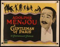 4j030 GENTLEMAN OF PARIS 1/2sh '27 close portrait of Adolph Menjou in France, cool silhouette art!