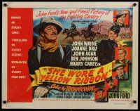 4j044 SHE WORE A YELLOW RIBBON style A 1/2sh '49 art of John Wayne & Joanne Dru, John Ford classic!