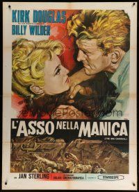 4j059 ACE IN THE HOLE Italian 1p R64 Billy Wilder classic, Iaia art of Kirk Douglas & Jan Sterling!