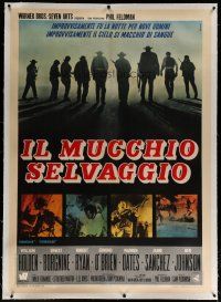 4j226 WILD BUNCH linen Italian 1p '69 Sam Peckinpah cowboy classic, William Holden & Borgnine!