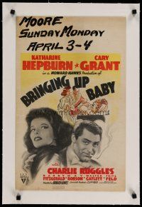 4j012 BRINGING UP BABY linen WC '38 Katharine Hepburn, Cary Grant, directed by Howard Hawks!