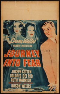 4j014 JOURNEY INTO FEAR WC '42 Orson Welles, Joseph Cotten, Dolores Del Rio, Ruth Warrick