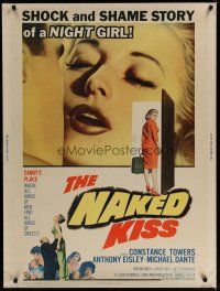 4k228 NAKED KISS 30x40 '64 Sam Fuller, the shock & shame story of sexy bad girl Constance Towers!
