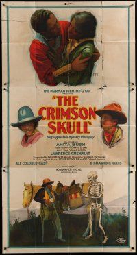 4k010 CRIMSON SKULL 3sh '21 great stone litho of cowboys Anita Bush & Lawrence Chenault!