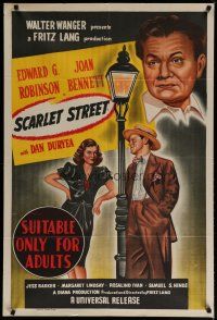 4k171 SCARLET STREET Aust 1sh '45 Fritz Lang noir, Edward G. Robinson, Joan Bennett, Dan Duryea