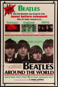 4k023 BEATLES AROUND THE WORLD 1sh '70s John, Paul, George & Ringo in Washington, England & Tokyo!