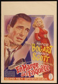 4k360 DEAD RECKONING Belgian '47 great art of Humphrey Bogart smoking, super sexy Lizabeth Scott!