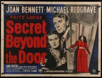 4k342 SECRET BEYOND THE DOOR British quad '47 Joan Bennett, Michael Redgrave, Fritz Lang noir!