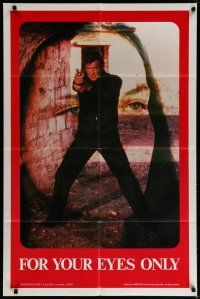 4k014 FOR YOUR EYES ONLY 27x41 commercial poster '81 different image of Roger Moore as James Bond!