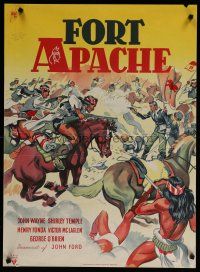 4k405 FORT APACHE Danish '49 John Ford, completely different battle art by Aage Lundvald!