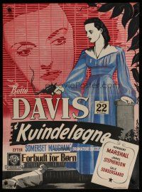 4k406 LETTER Danish '46 Vestermann art of dangerous Bette Davis with smoking gun & dead body!