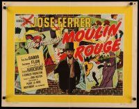 4k326 MOULIN ROUGE English 1/2sh '52 completely different art of Jose Ferrer as Toulouse-Lautrec!