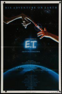 4k033 E.T. THE EXTRA TERRESTRIAL 1sh '82 Steven Spielberg classic, John Alvin art!