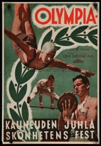 4k376 OLYMPIA PART TWO: FESTIVAL OF BEAUTY Finnish '39 Leni Riefenstahl, ultra rare first release!