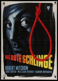 4k192 BIG STEAL German '55 different Rehak art of Robert Mitchum & noose, Don Siegel noir!
