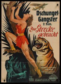 4k199 JUNGLE GIRL German '51 Edgar Rice Burroughs, different Leo Bothas art of Gifford & tiger!