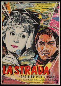 4k201 LA STRADA German R1959 Federico Fellini, different art of Anthony Quinn & Masina by Ahrle!
