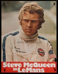 4k203 LE MANS white title teaser German '71 c/u of race car driver Steve McQueen in uniform!