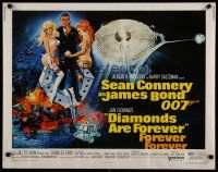 4k303 DIAMONDS ARE FOREVER 1/2sh '71 art of Sean Connery as James Bond by Robert McGinnis!