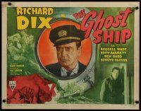 4k306 GHOST SHIP style B 1/2sh '43 c/u of Captain Richard Dix in porthole, produced by Val Lewton!