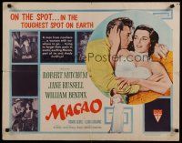 4k313 MACAO style B 1/2sh '52 Josef von Sternberg, art of Robert Mitchum & sexy Jane Russell!