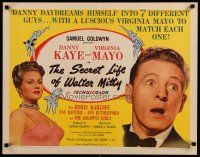 4k318 SECRET LIFE OF WALTER MITTY style B 1/2sh '47 Danny Kaye & Virginia Mayo in Thurber's story!