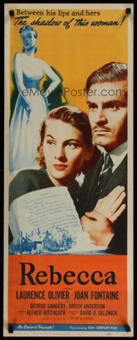 4k289 REBECCA insert R56 Alfred Hitchcock, close up of Laurence Olivier & pretty Joan Fontaine!