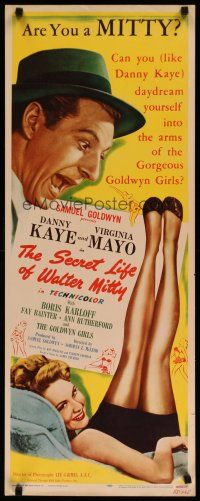 4k292 SECRET LIFE OF WALTER MITTY insert '47 Danny Kaye & Virginia Mayo in James Thurber story!