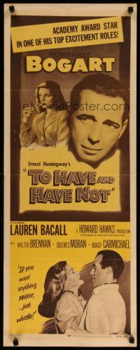 4k296 TO HAVE & HAVE NOT insert R56 Humphrey Bogart, sexy Lauren Bacall, Hawks & Hemingway!