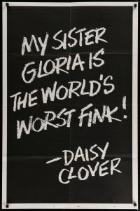 4k044 INSIDE DAISY CLOVER style B teaser 1sh '66 My sister Gloria is the world's worst fink!