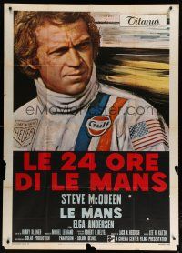 4k128 LE MANS Italian 1p '71 cool different close up art of race car driver Steve McQueen!